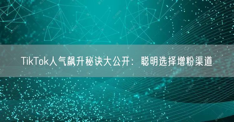 TikTok人气飙升秘诀大公开:聪明选择增粉渠道