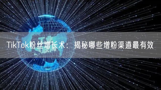 TikTok粉丝增长术：揭秘哪些增粉渠道最有效