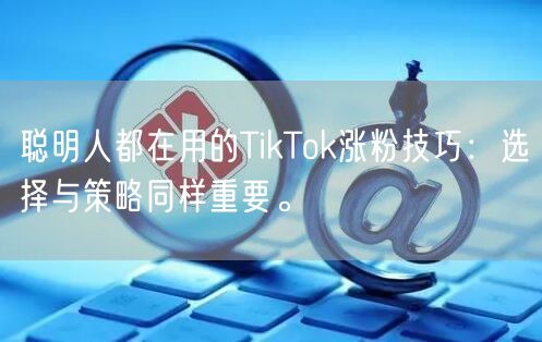 聪明人都在用的TikTok涨粉技巧：选择与策略同样重要。