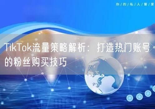 TikTok流量策略解析：打造热门账号的粉丝购买技巧