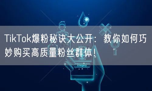 TikTok爆粉秘诀大公开：教你如何巧妙购买高质量粉丝群体！