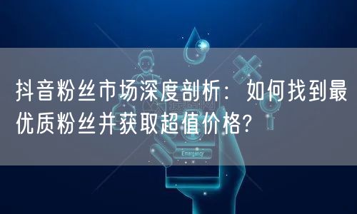抖音粉丝市场深度剖析：如何找到最优质粉丝并获取超值价格?