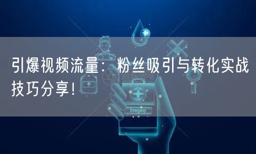 引爆视频流量：粉丝吸引与转化实战技巧分享！