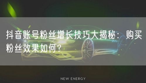 抖音账号粉丝增长技巧大揭秘：购买粉丝效果如何？