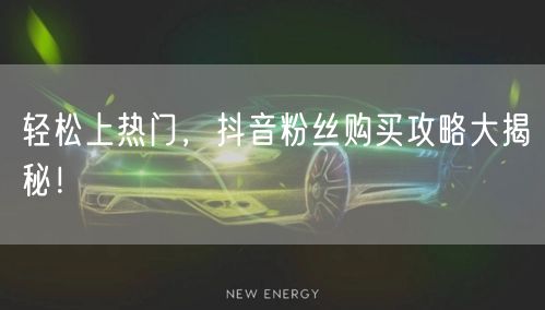 轻松上热门，抖音粉丝购买攻略大揭秘！