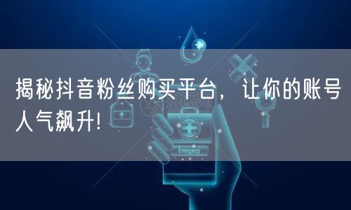 揭秘抖音粉丝购买平台，让你的账号人气飙升!