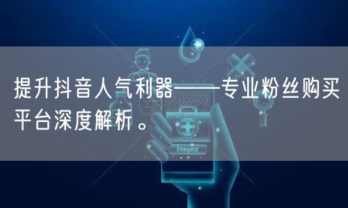 提升抖音人气利器——专业粉丝购买平台深度解析。