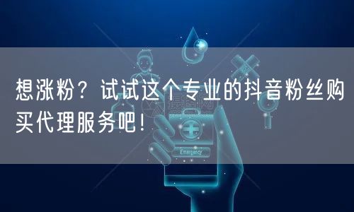 想涨粉？试试这个专业的抖音粉丝购买代理服务吧！