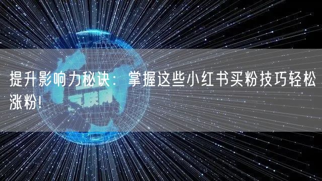 提升影响力秘诀：掌握这些小红书买粉技巧轻松涨粉!