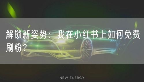 解锁新姿势：我在小红书上如何免费刷粉？