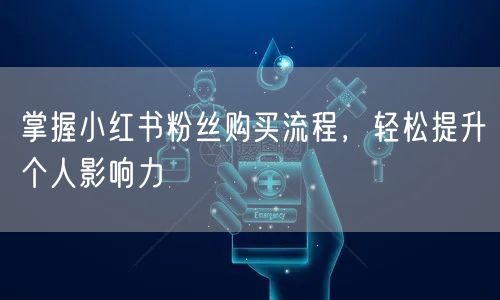 掌握小红书粉丝购买流程，轻松提升个人影响力