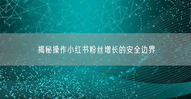 揭秘操作小红书粉丝增长的安全边界