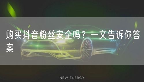 购买抖音粉丝安全吗？一文告诉你答案