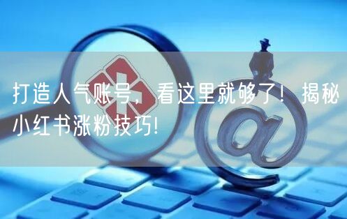 打造人气账号，看这里就够了！揭秘小红书涨粉技巧!