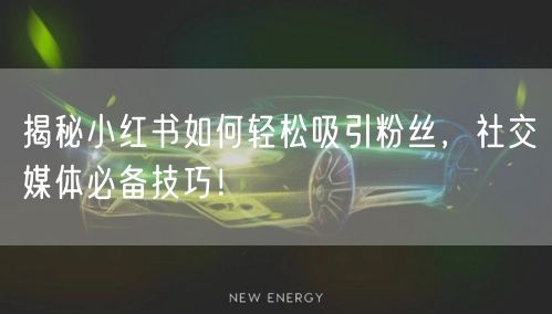 揭秘小红书如何轻松吸引粉丝，社交媒体必备技巧！