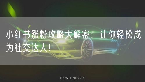 小红书涨粉攻略大解密：让你轻松成为社交达人！